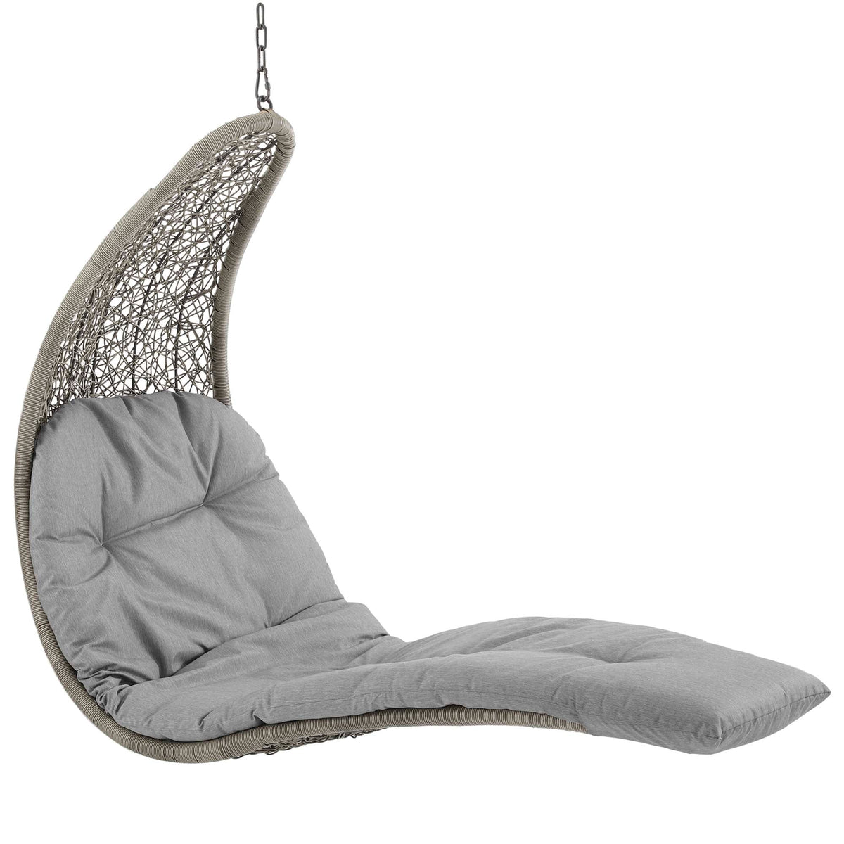 Landscape Hanging Chaise Lounge Outdoor Patio Swing Chair by Modway - Light Gray Beige / Light Gray Gray (EEI-2952)