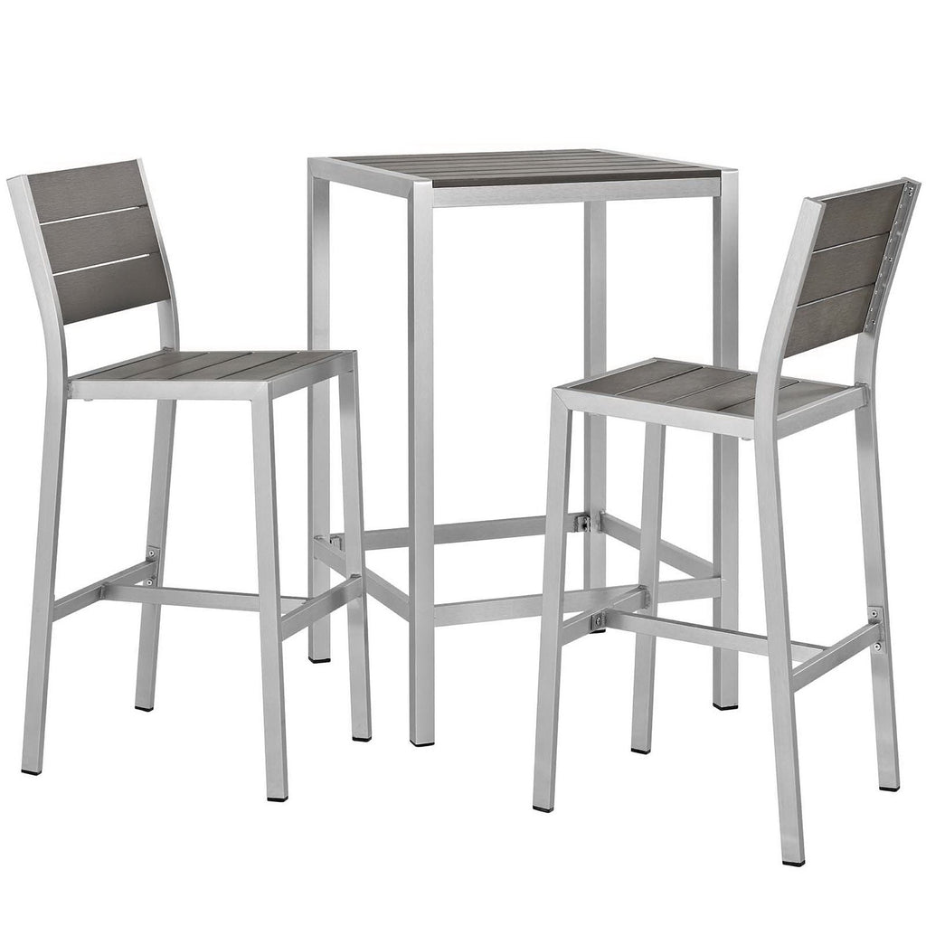 Shore 3 Piece Outdoor Patio Aluminum Pub Set by Modway - EEI-3158