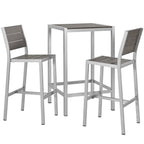 Shore 3 Piece Outdoor Patio Aluminum Pub Set by Modway - EEI-3158