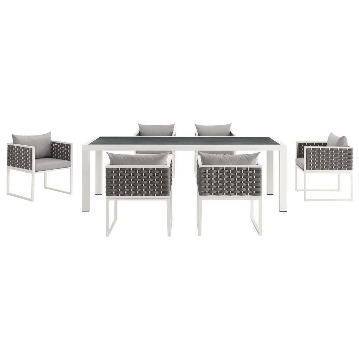 Stance 7 Piece Outdoor Patio Aluminum Dining Set by Modway