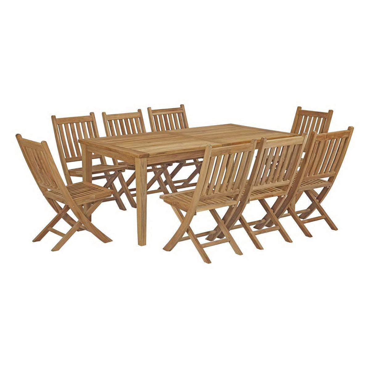 Marina 9 Piece Outdoor Patio Teak Dining Set by Modway - EEI-3204