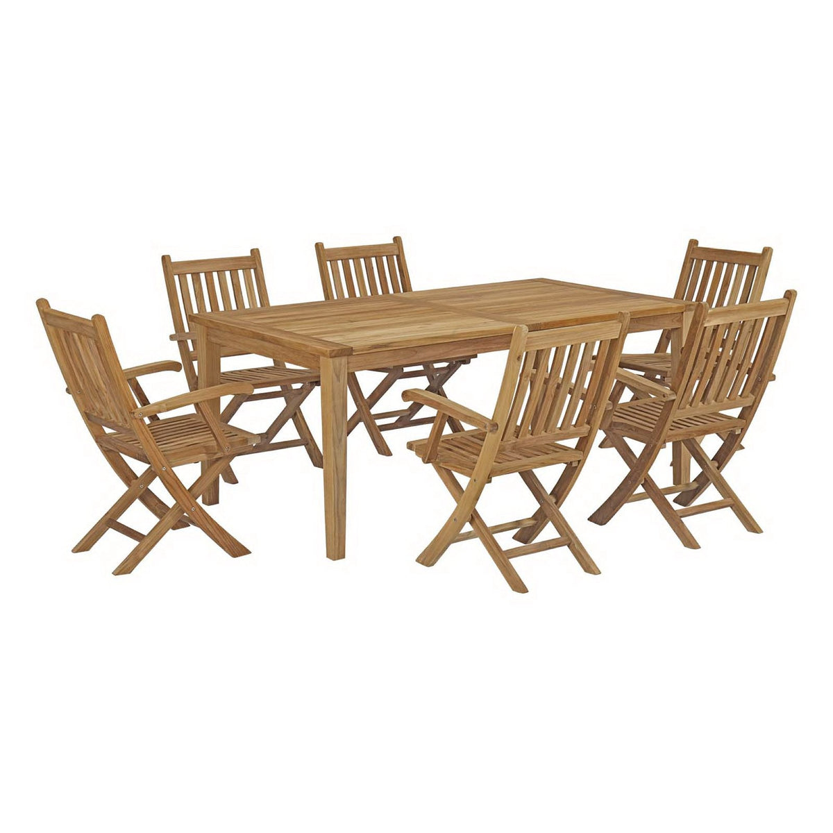 Marina 7 Piece Outdoor Patio Teak Dining Set by Modway - EEI-3206