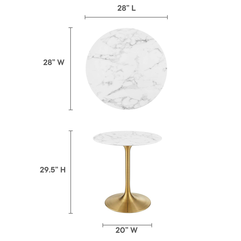 Lippa Round Faux Marble Dining Table by Modway