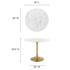 Lippa Round Faux Marble Dining Table by Modway