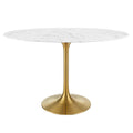 Lippa 48" Oval Faux Marble Dining Table by Modway - EEI-3216