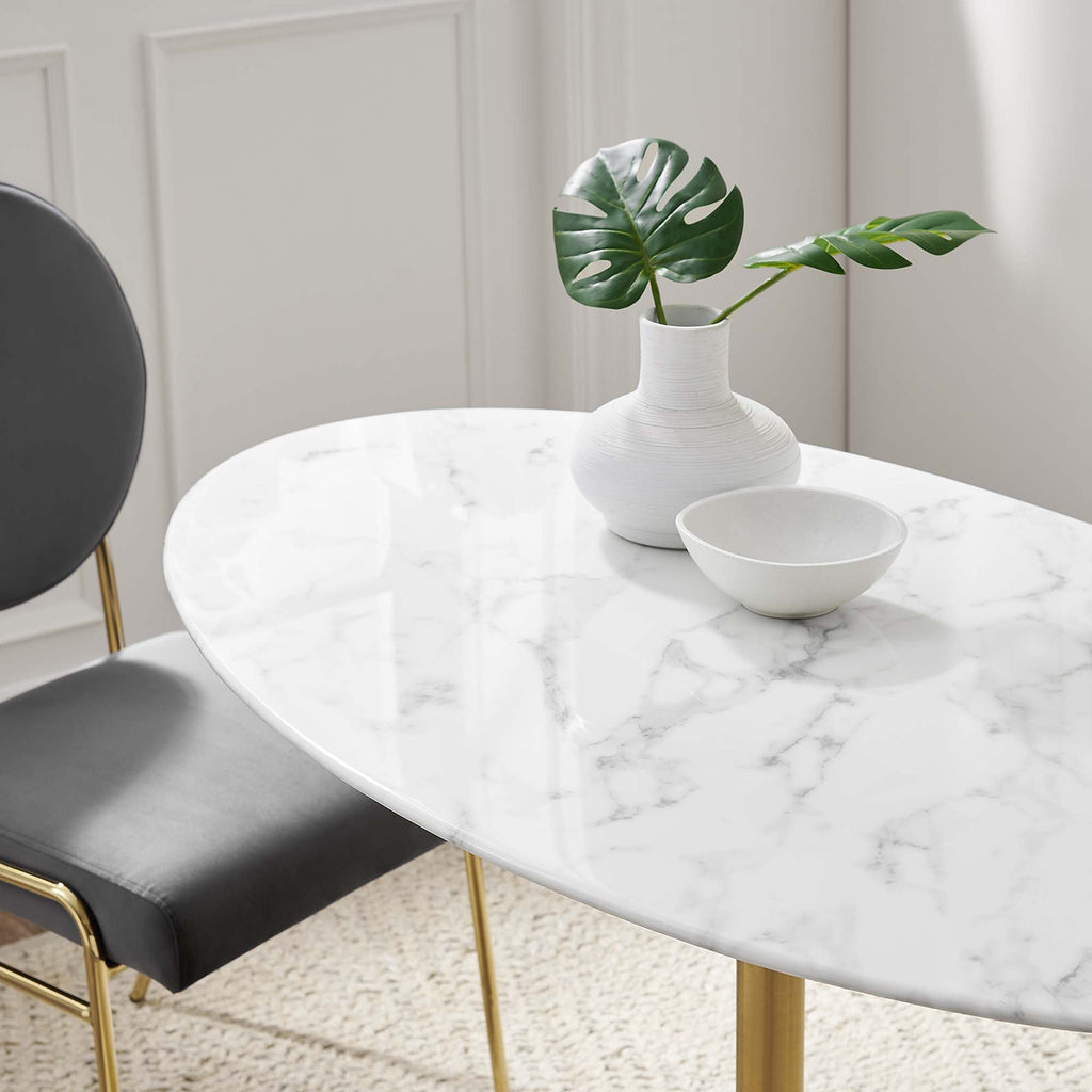 Lippa 48" Oval Faux Marble Dining Table by Modway - EEI-3216