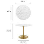 Lippa Round Faux Marble Dining Table by Modway
