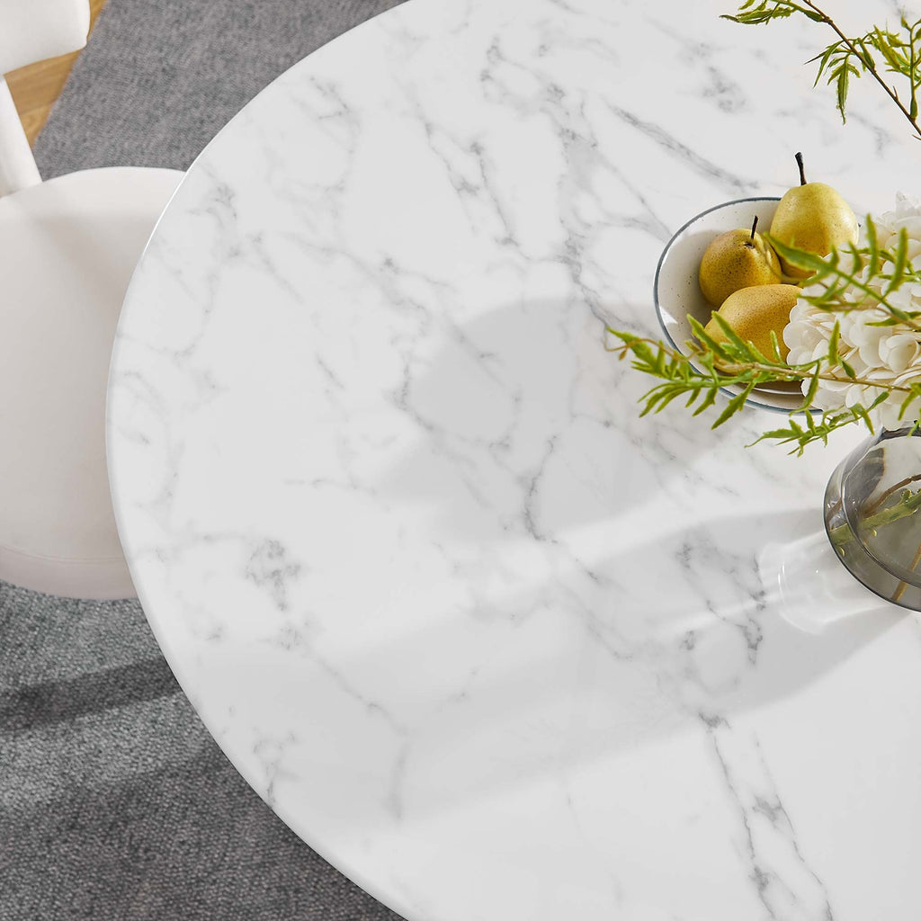 Lippa Round Faux Marble Dining Table by Modway