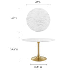 Lippa Round Faux Marble Dining Table by Modway