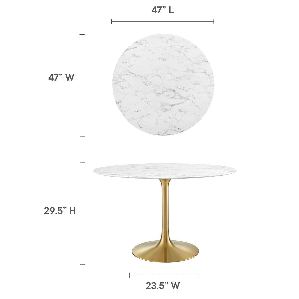 Lippa Round Faux Marble Dining Table by Modway