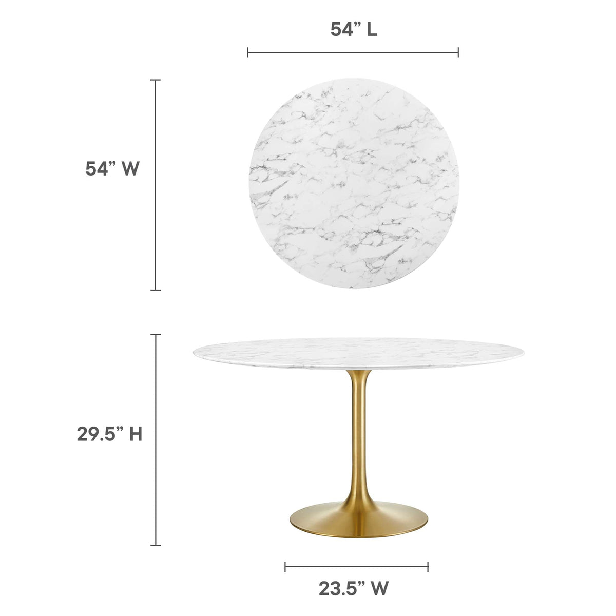 Lippa Round Faux Marble Dining Table by Modway