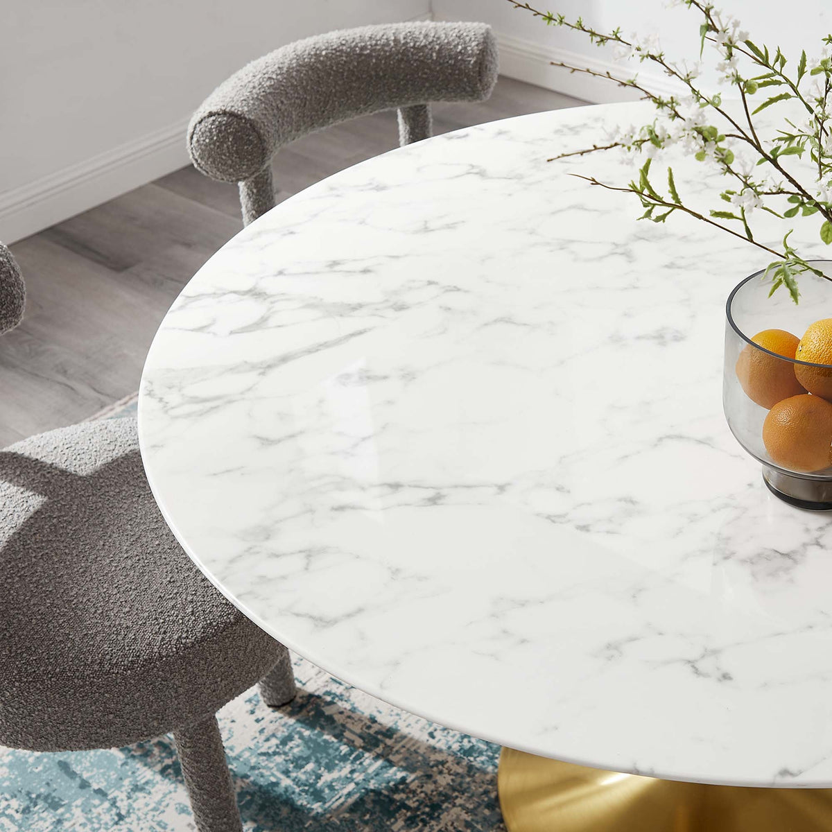 Lippa Round Faux Marble Dining Table by Modway