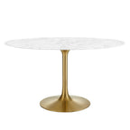 Lippa 54" Oval Faux Marble Dining Table by Modway - EEI-3235