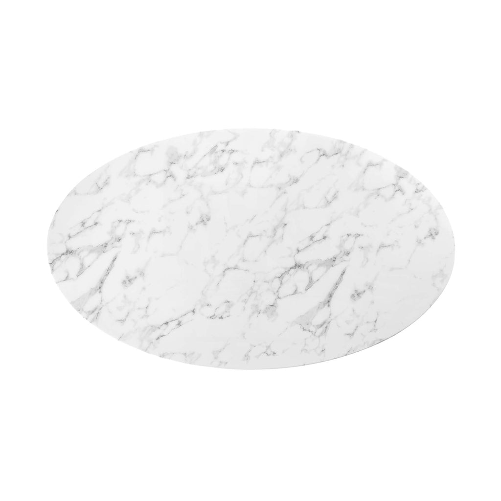 Lippa 60" Oval Faux Marble Dining Table by Modway - EEI-3236