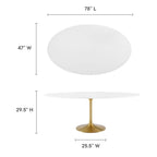 Lippa 78" Oval Wood Dining Table by Modway - EEI-3255