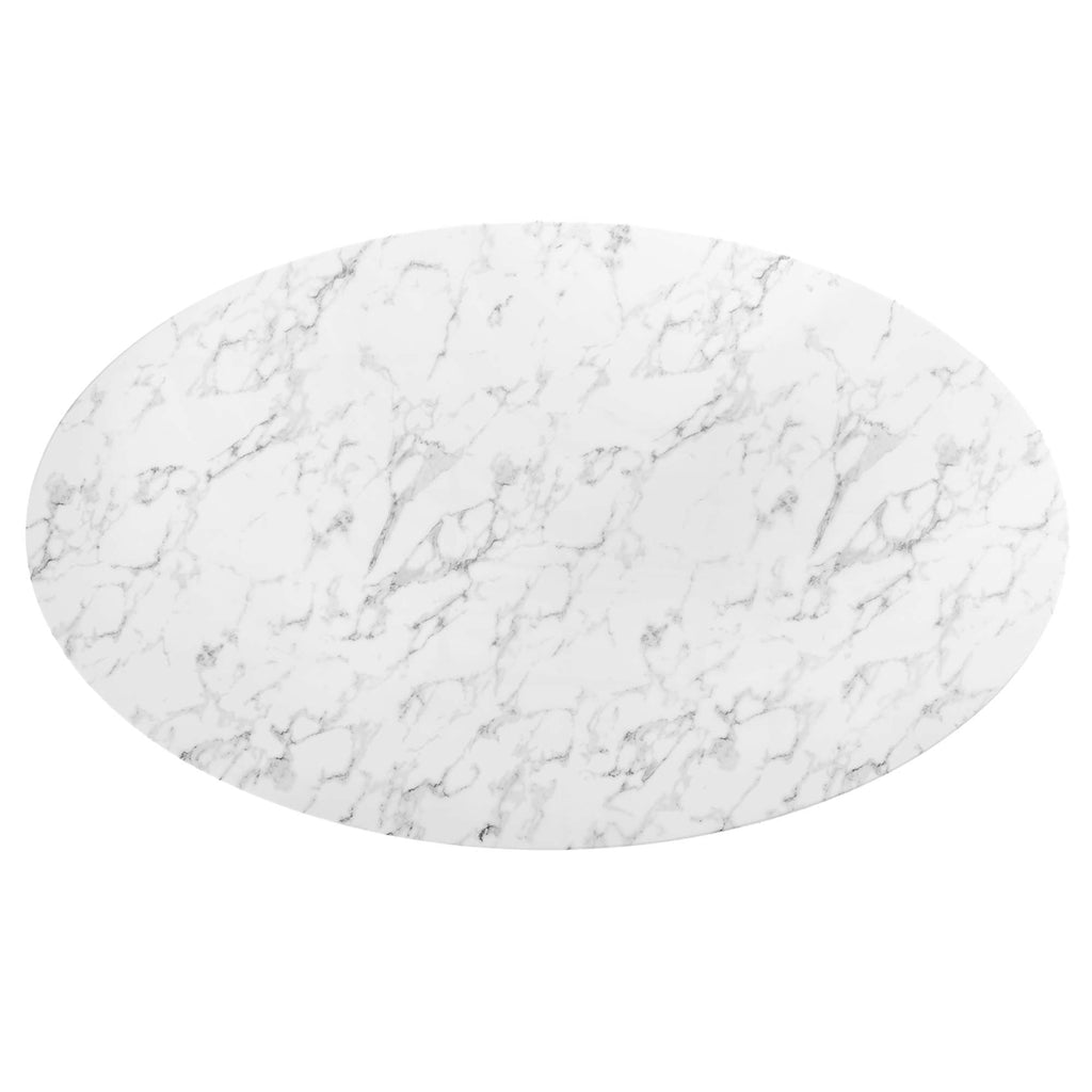 Lippa 78" Oval Faux Marble Dining Table by Modway - EEI-3257