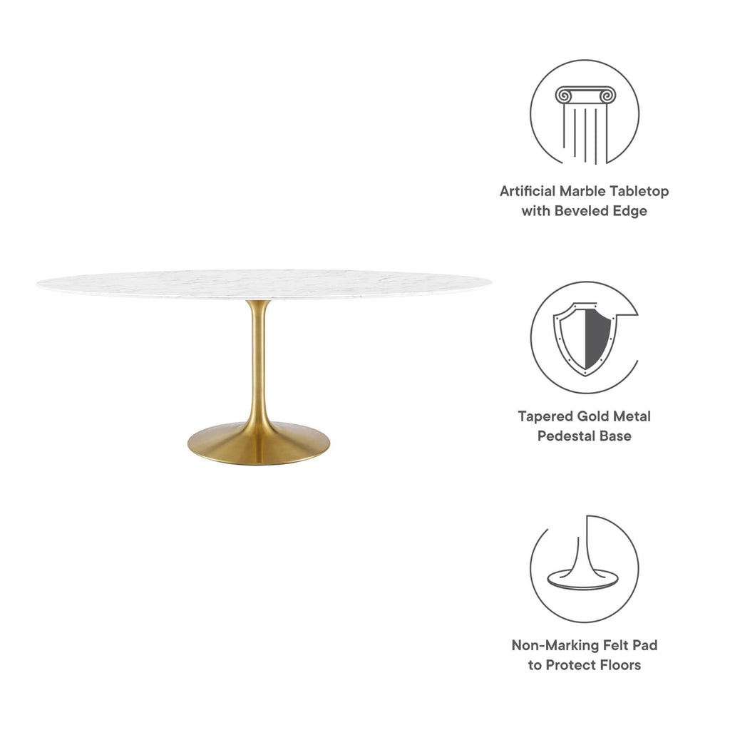 Lippa 78" Oval Faux Marble Dining Table by Modway - EEI-3257