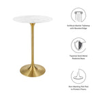 Lippa Round Faux Marble Bar Table by Modway