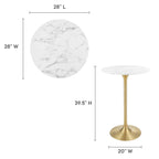 Lippa Round Faux Marble Bar Table by Modway