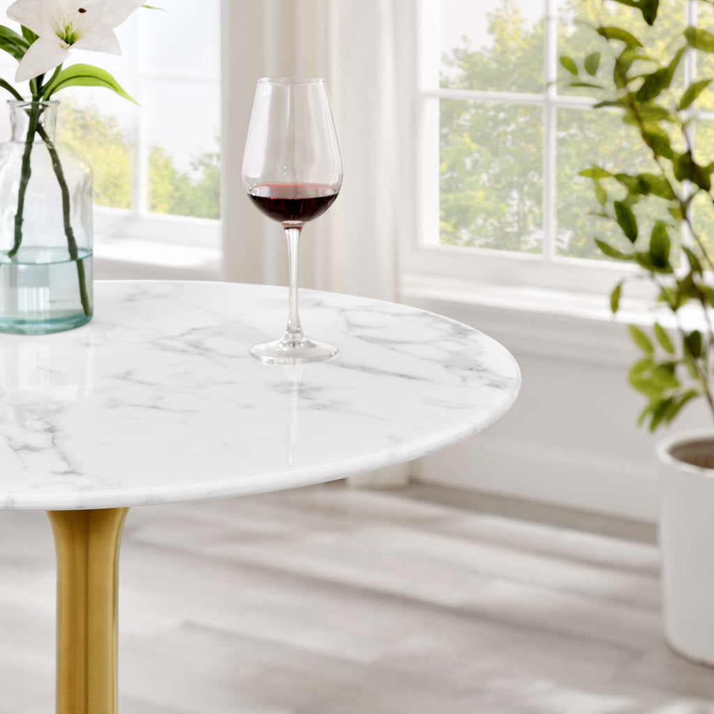 Lippa Round Faux Marble Bar Table by Modway