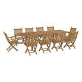 Marina 11 Piece Outdoor Patio Teak Dining Set by Modway - EEI-3285