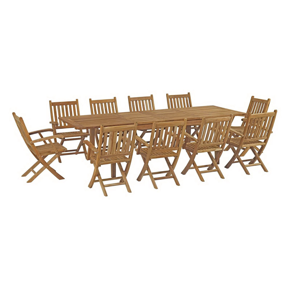 Marina 11 Piece Outdoor Patio Teak Dining Set by Modway - EEI-3285