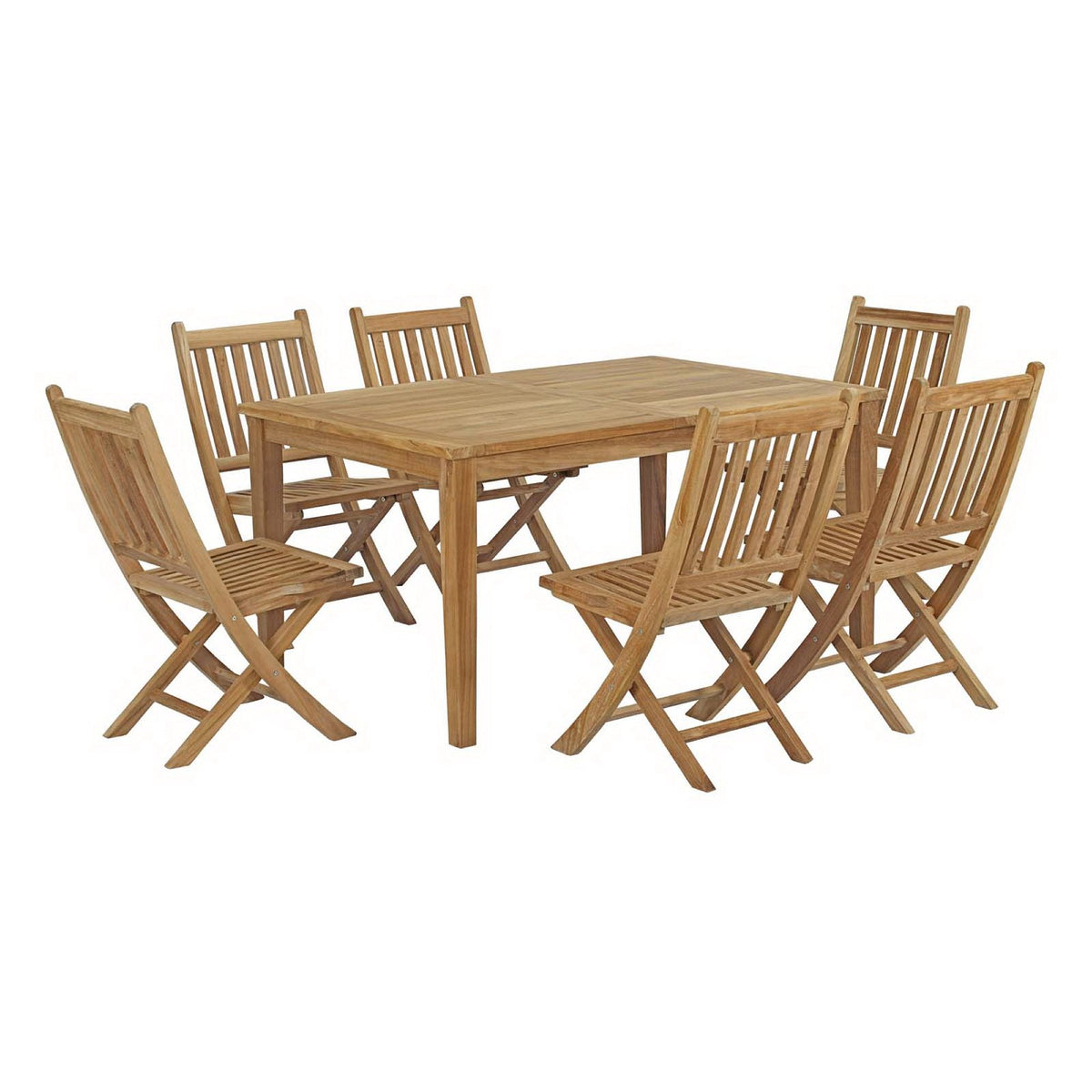 Marina 7 Piece Outdoor Patio Teak Dining Set by Modway - EEI-3290