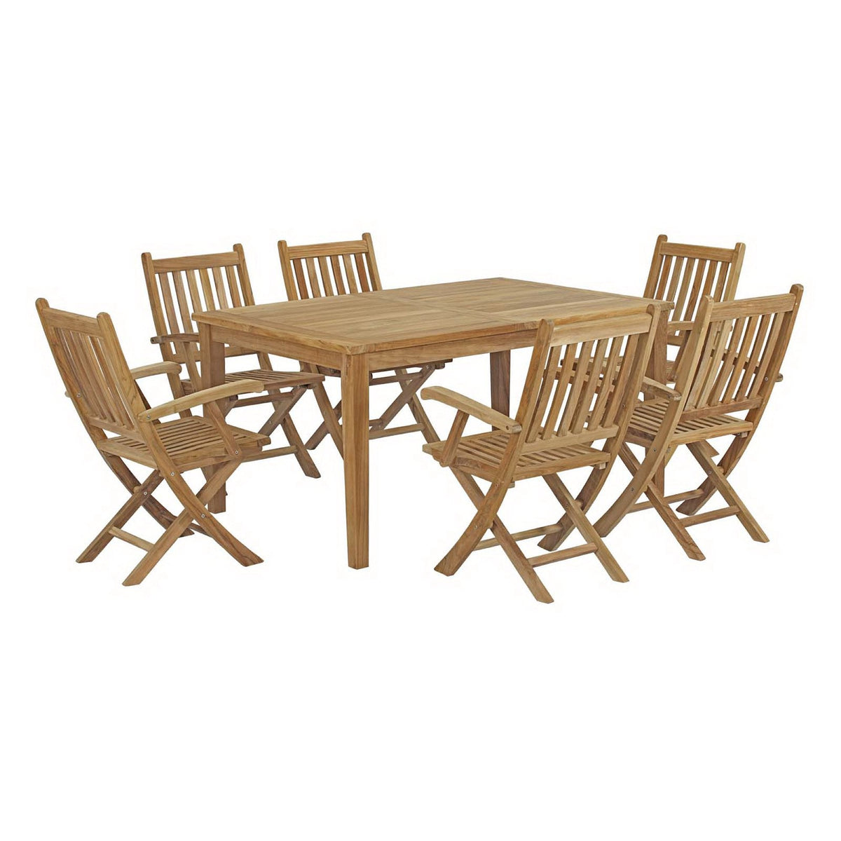 Marina 7 Piece Outdoor Patio Teak Dining Set by Modway - EEI-3291