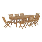Marina 9 Piece Outdoor Patio Teak Dining Set by Modway - EEI-3313