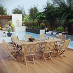 Marina 9 Piece Outdoor Patio Teak Dining Set by Modway - EEI-3314