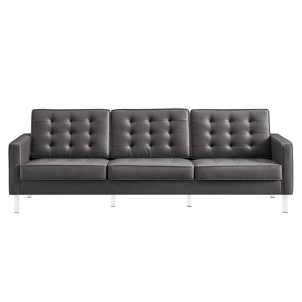 Loft Tufted Vegan Leather Sofa by Modway