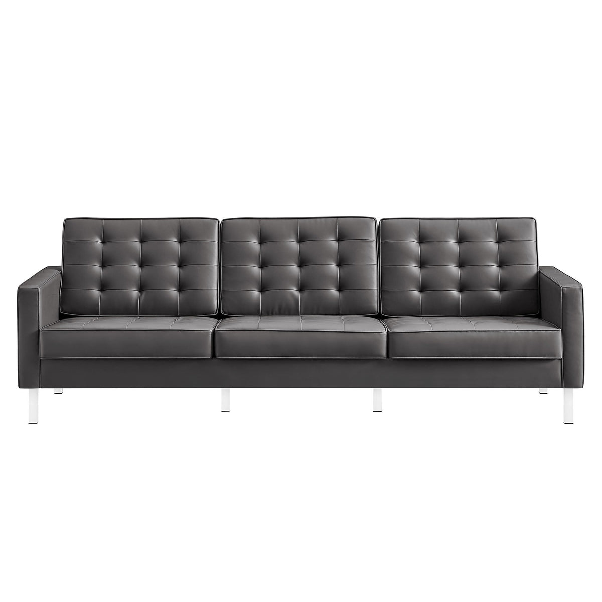 Loft Tufted Vegan Leather Sofa by Modway