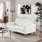 Loft Tufted Vegan Leather Loveseat by Modway