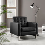 Loft Tufted Vegan Leather Armchair by Modway