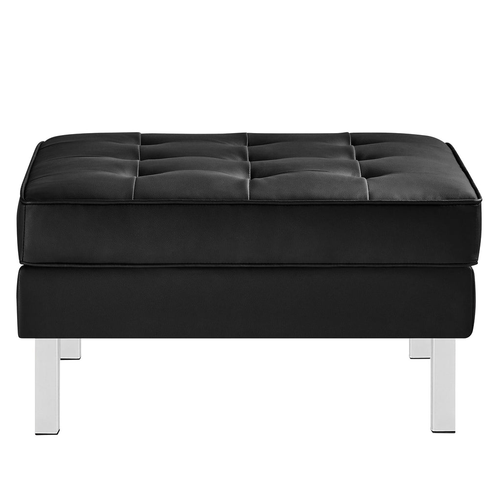 Loft Tufted Vegan Leather Ottoman by Modway