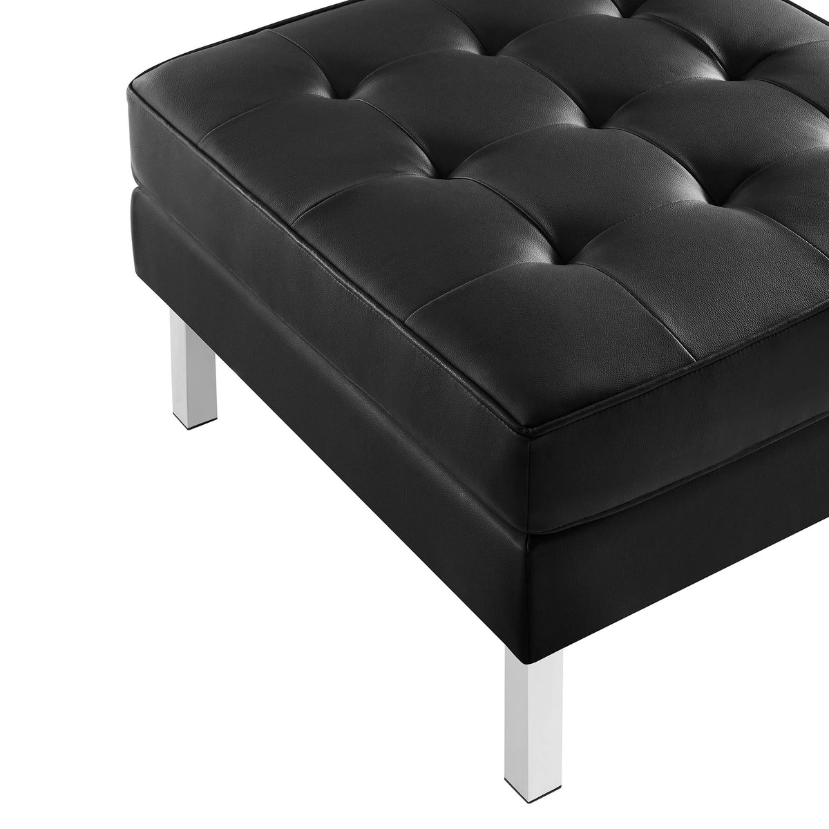 Loft Tufted Vegan Leather Ottoman by Modway