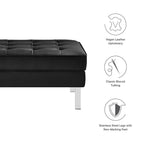 Loft Tufted Vegan Leather Ottoman by Modway