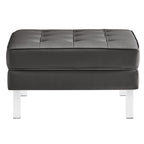 Loft Tufted Vegan Leather Ottoman by Modway