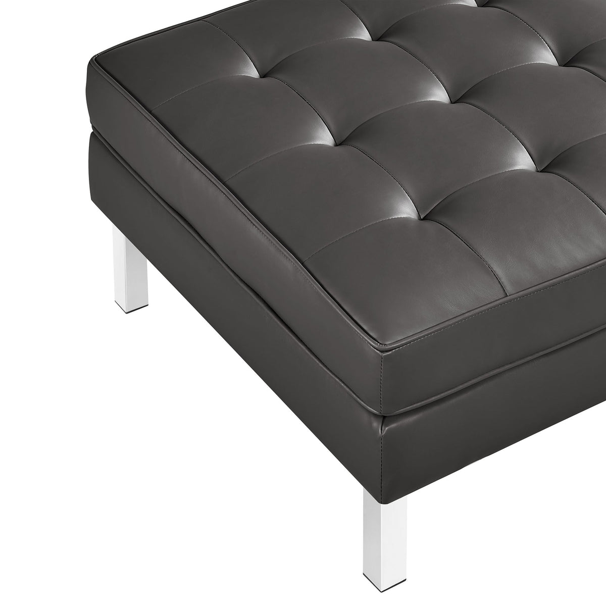 Loft Tufted Vegan Leather Ottoman by Modway