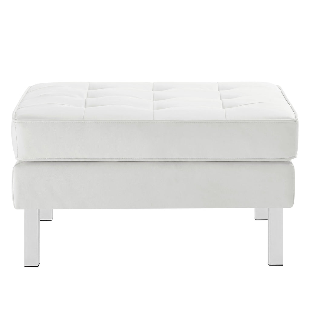Loft Tufted Vegan Leather Ottoman by Modway