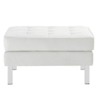 Loft Tufted Vegan Leather Ottoman by Modway