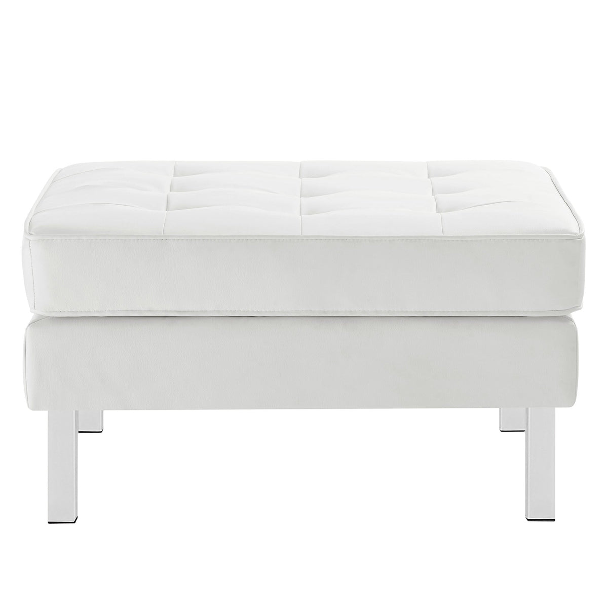 Loft Tufted Vegan Leather Ottoman by Modway