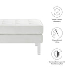 Loft Tufted Vegan Leather Ottoman by Modway