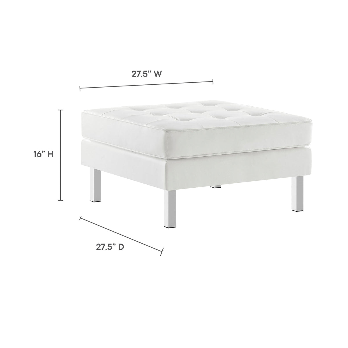 Loft Tufted Vegan Leather Ottoman by Modway