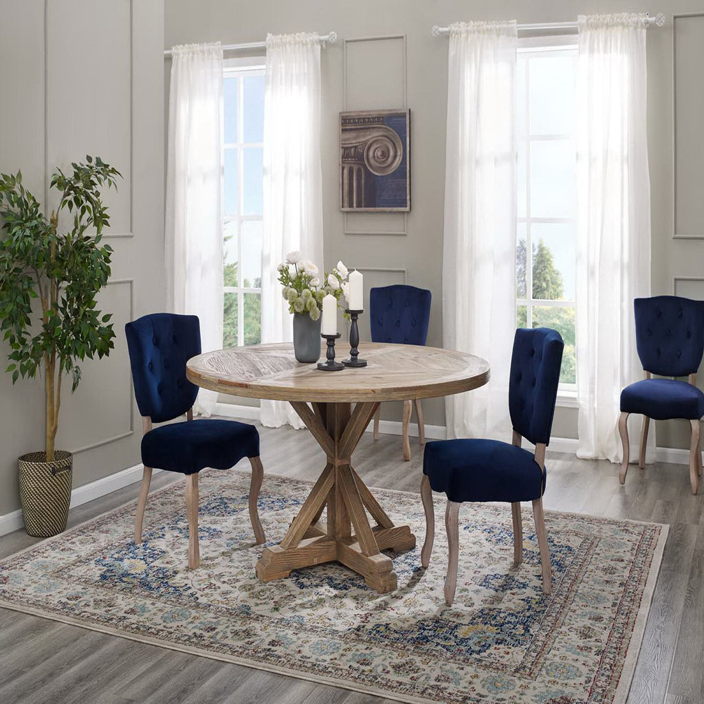Stitch Round Pine Wood Dining Table by Modway