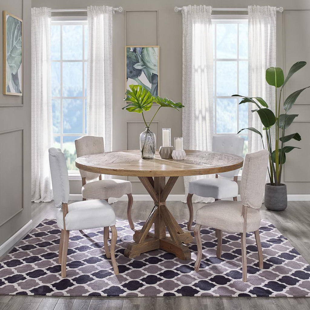 Stitch Round Pine Wood Dining Table by Modway