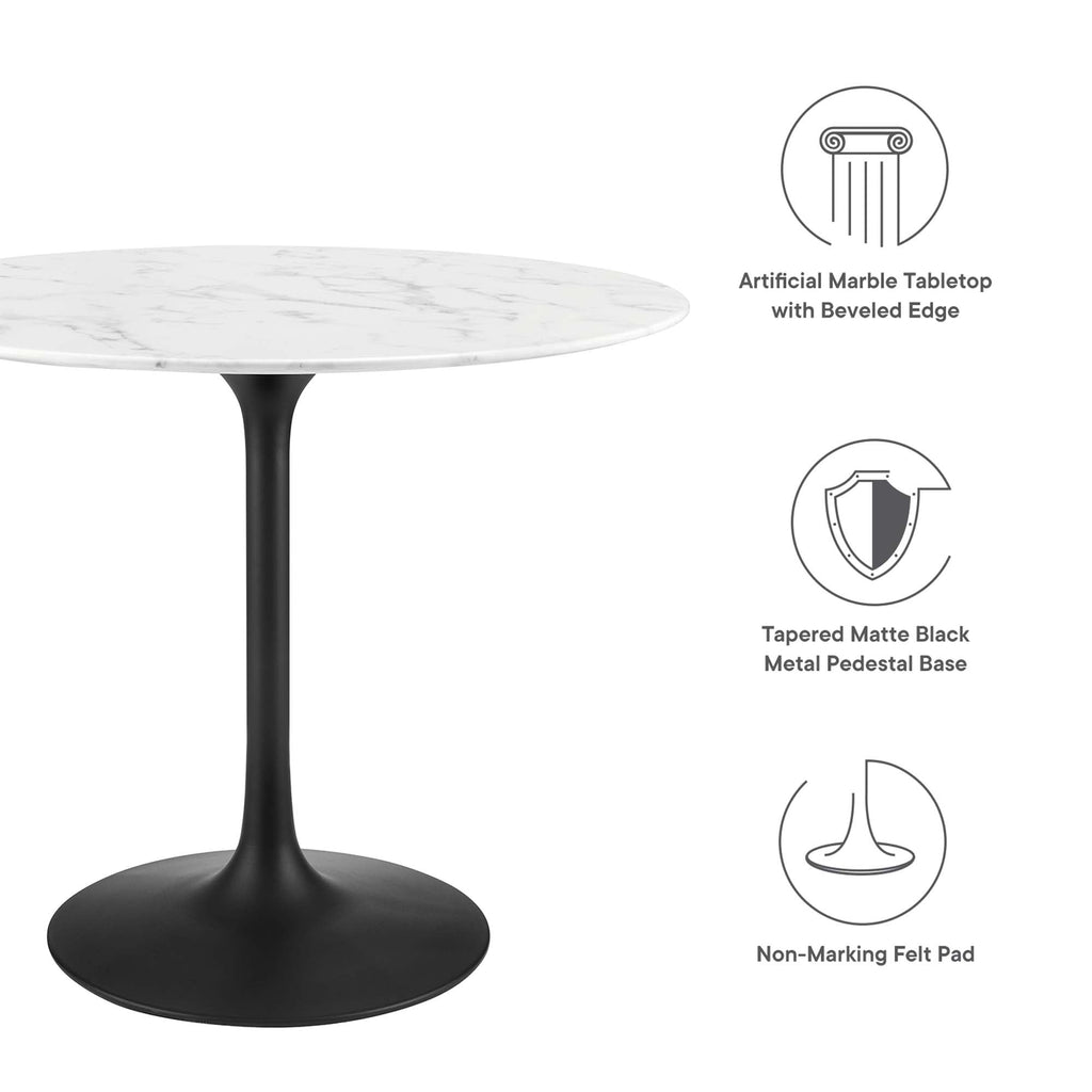Lippa Round Faux Marble Dining Table by Modway