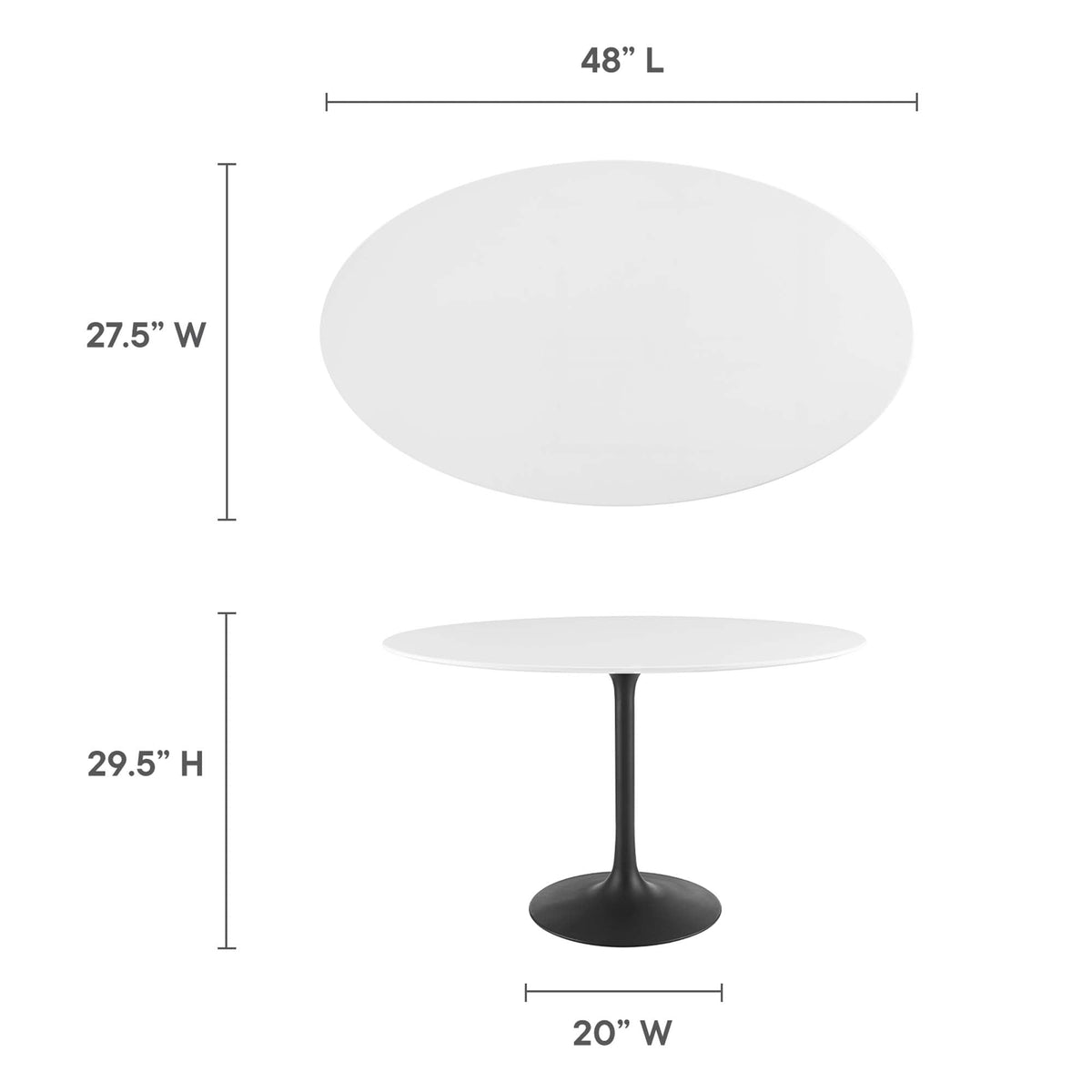 Lippa 48" Oval Wood Dining Table by Modway - EEI-3517