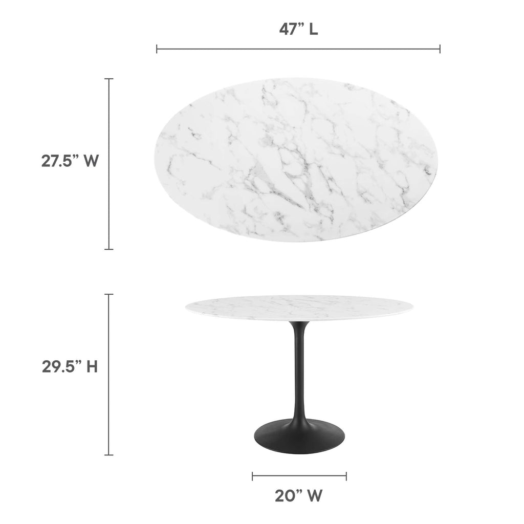 Lippa 48" Oval Faux Marble Dining Table by Modway - EEI-3518