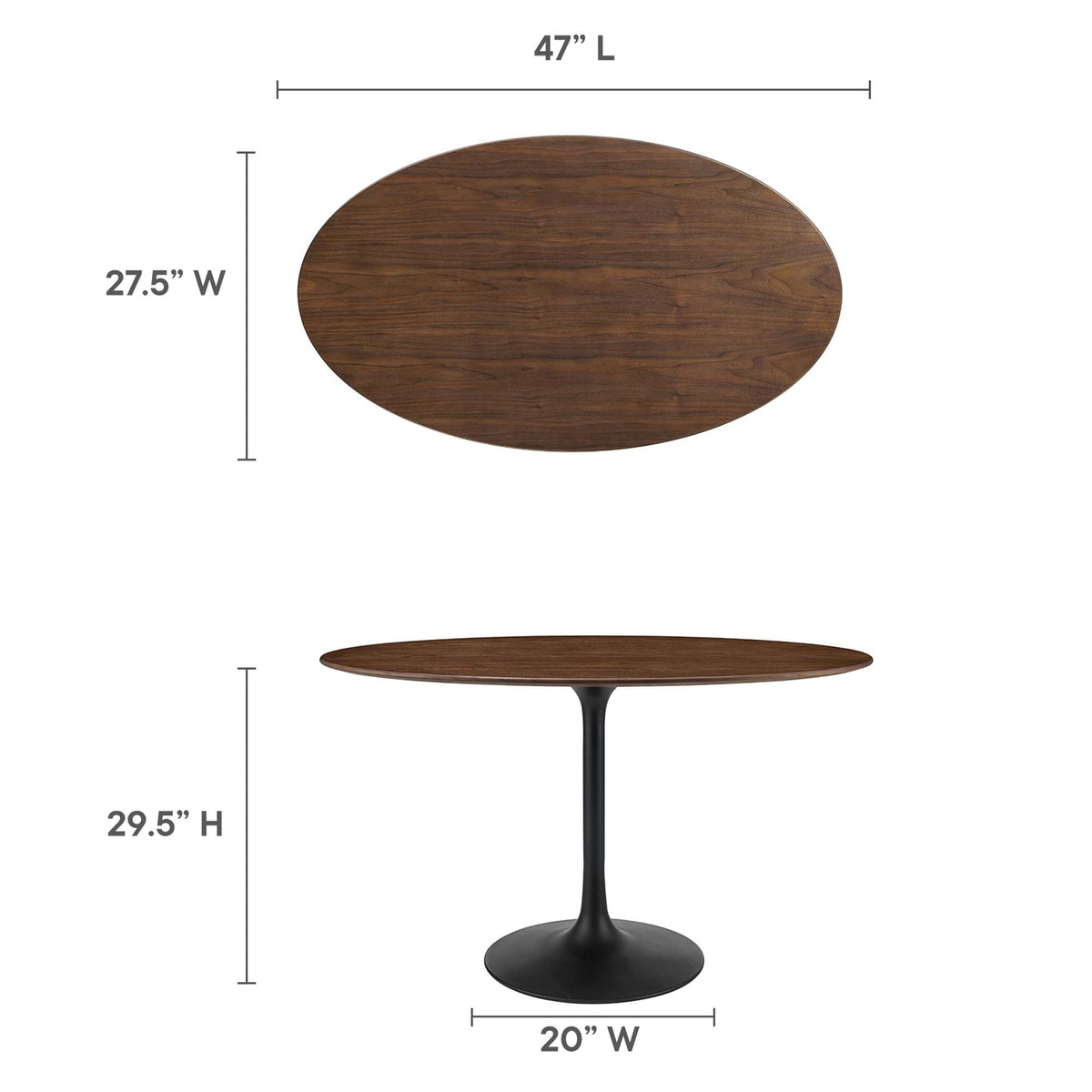 Lippa 48" Oval Wood Dining Table by Modway - EEI-3520